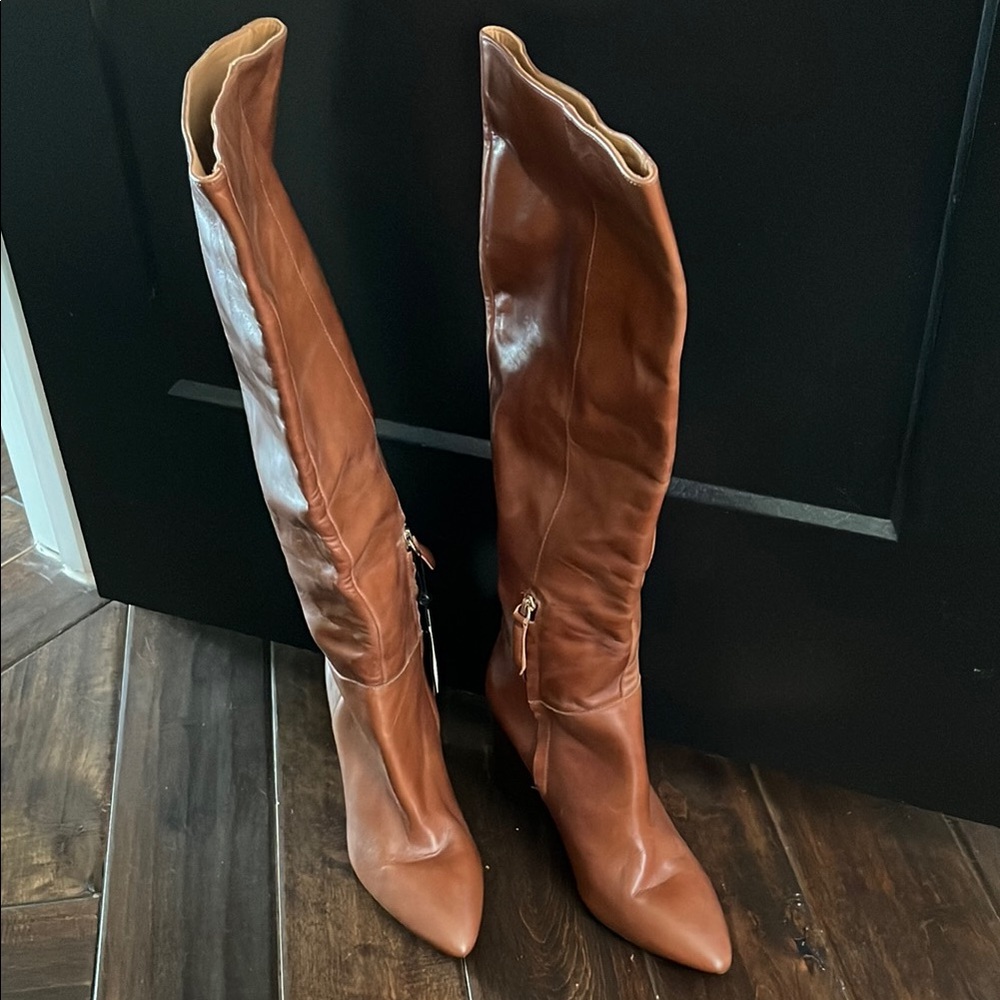Massimo Dutti Brown Heeled Boots